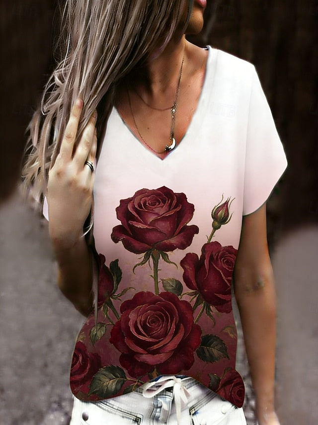 Valentine's Day Women's T Shirt Tee Top Print Heart