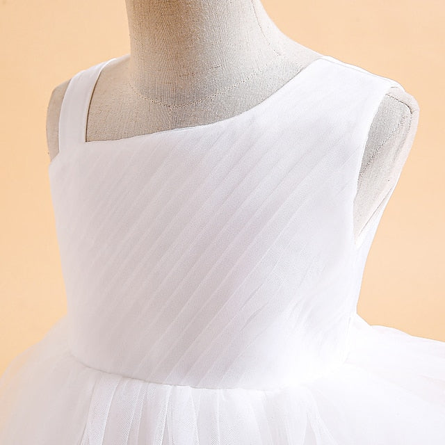 Sleeveless Solid Party Kids Dress Girls' Formal Color