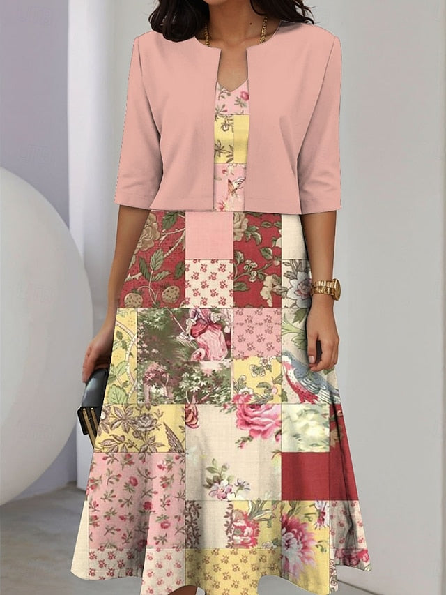 Women's Dress Set A Line Dress Midi Dress Elegant Casual