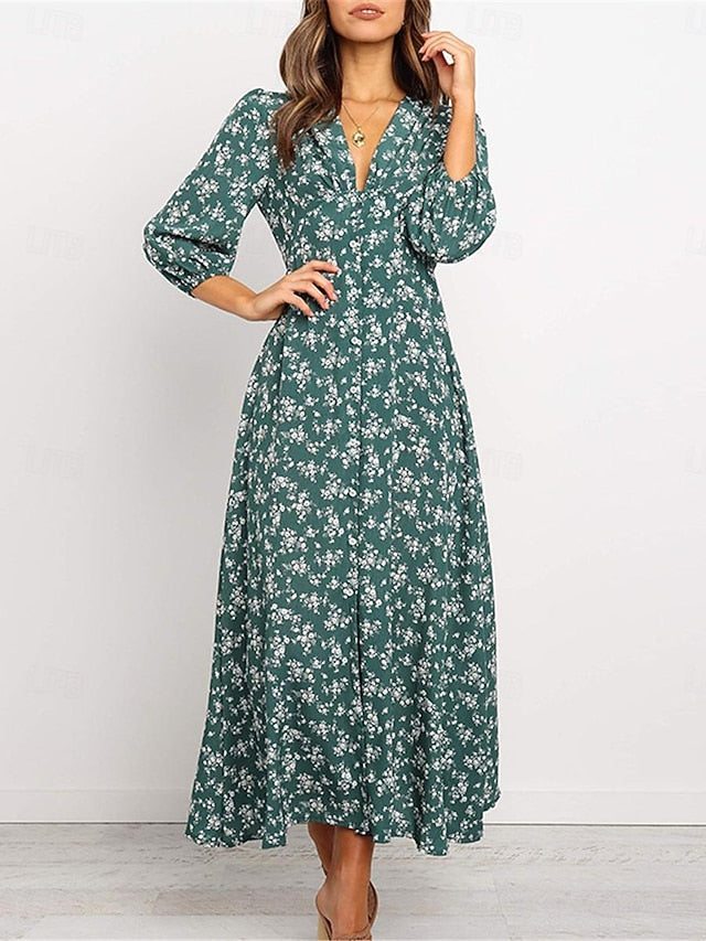 Women's Chiffon Dress Swing Dress Formal Dress Floral Print