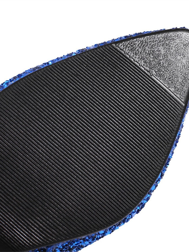 Sparkly High Boots Women's Heel Red Glitter Ankle –