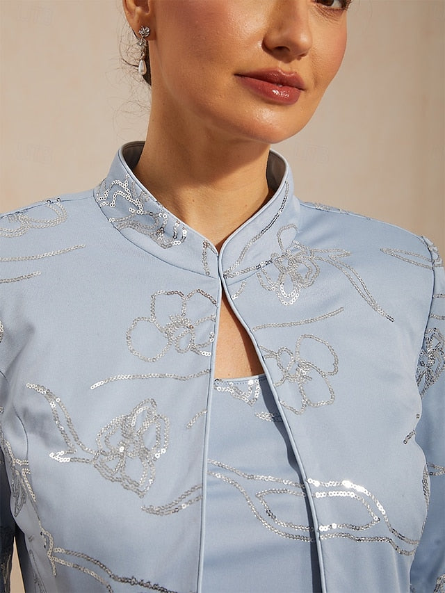 Women's Jacket Dressy Tops Twinset Sequins Floral Elegant