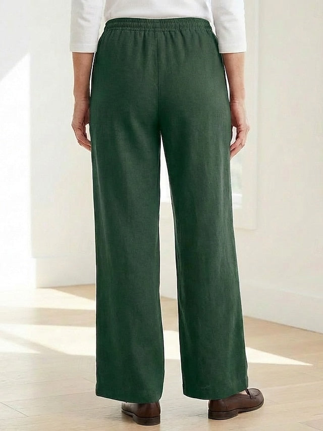 70% Linen Women's Linen Pants Culottes Wide Leg Wide Leg
