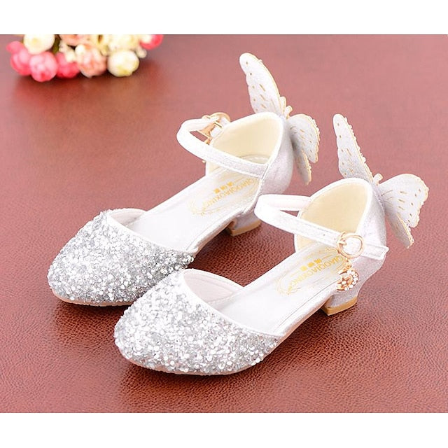 Flats – Girls' Butterfly-Embellished Sparkling Ballet