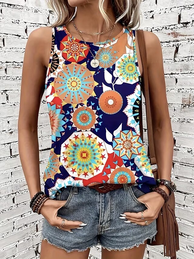 Women's Tank Top Graphic Geometric Vintage Stylish Classic