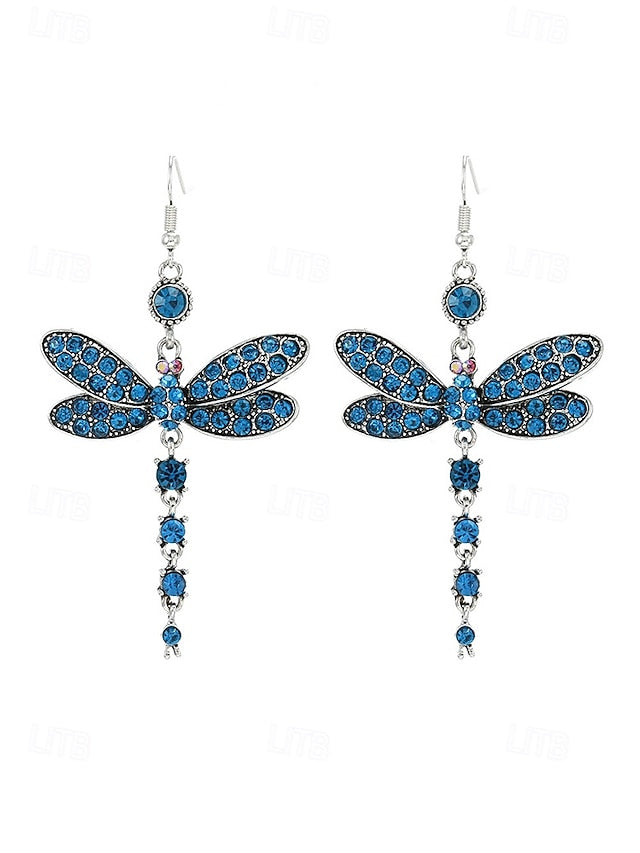 Dragonfly – Earrings Colorful Crystal Vintage Style