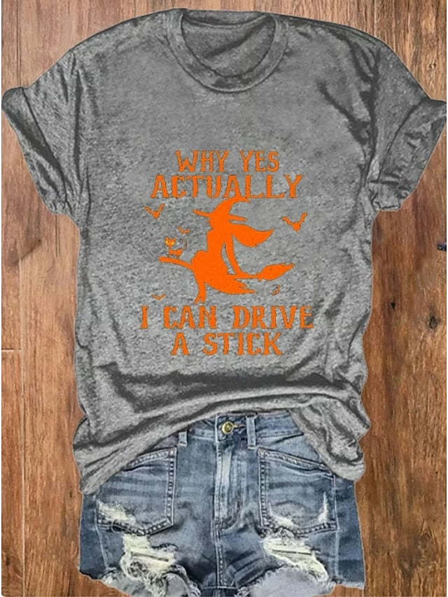 Women's T shirt Monster Graphic Witch Vintage Stylish