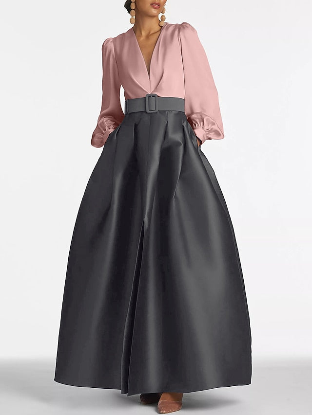 Evening Gown Formal High Guest Split A-Line Floor Dress Wedding