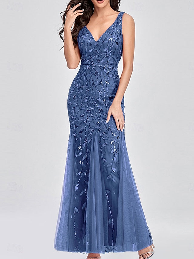 of Party Floor Elegant Mother Bride the Neck V Dress