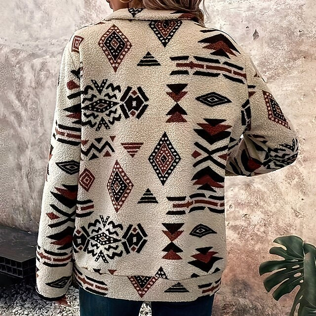 Women's Zip Up Sweatshirt Double Fuzzy Sweatshirt Thick