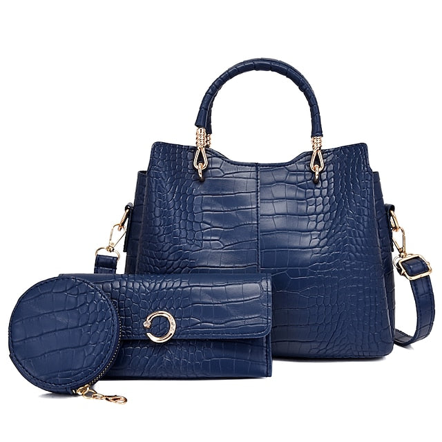 Tasche Leder Ausgehen Damen Set PU Geldbörse Büro Pcs 3