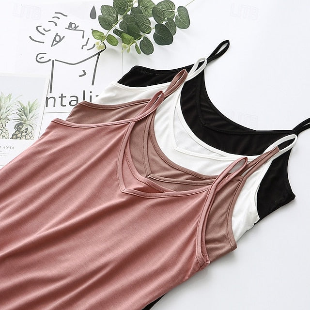 Women's Camisole Tank Top Backless Solid Color Daily Basic