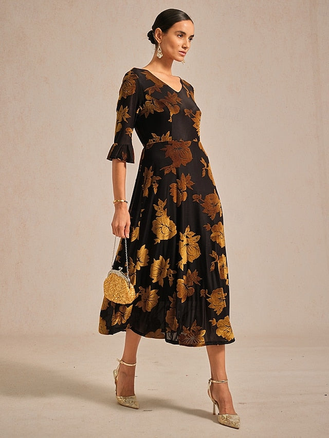 Women's Midi Dress A Line Dress Elegant Birthday Cocktail