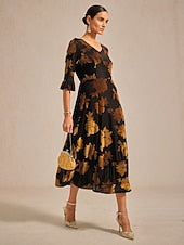 Women's Midi Dress A Line Dress Elegant Birthday Cocktail