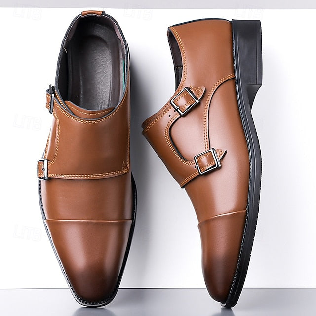 Monk Leather Double – Men's Strap Shoes Elegant