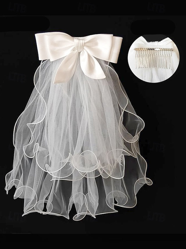 and Veil Satin Elegant Bridal Tulle Ivory Ribbon - Soft with