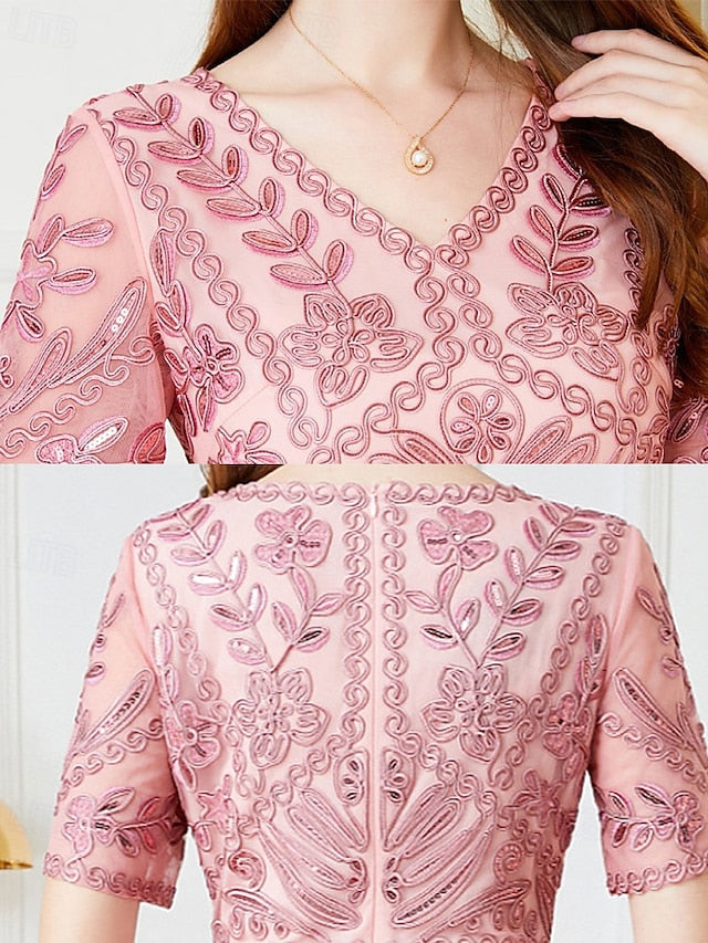 of the A-Line Dress V Party Bride Mother Vintage Elegant