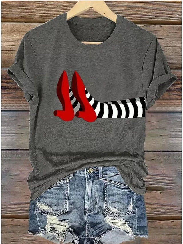 Women's T shirt Witch Graphic Vintage Stylish Classic Short