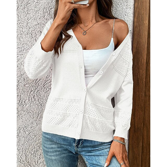 Women's Knit Cardigan Long Sleeve Top Athleisure Fall /