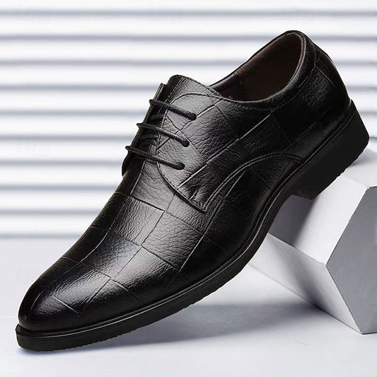 Pattern Shoes Crocodile Classic Black  – Men's