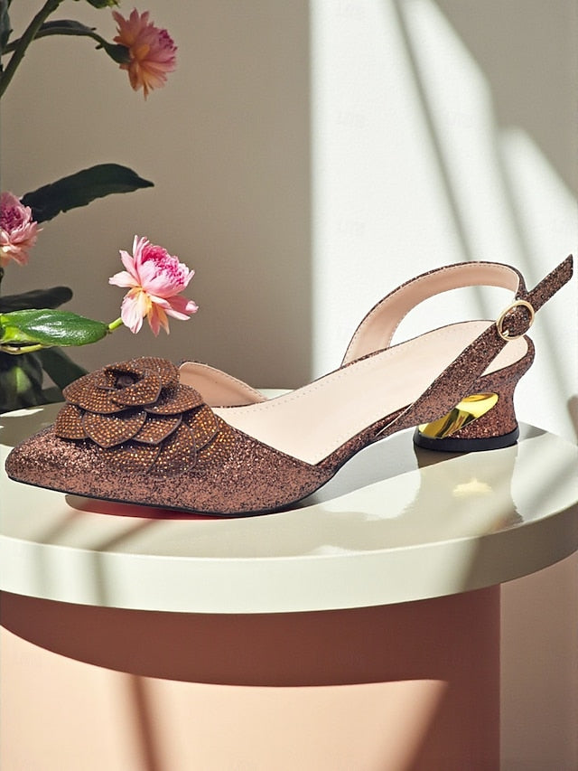 Evening and Slingback Matching Heels Women's Clutch Glitter