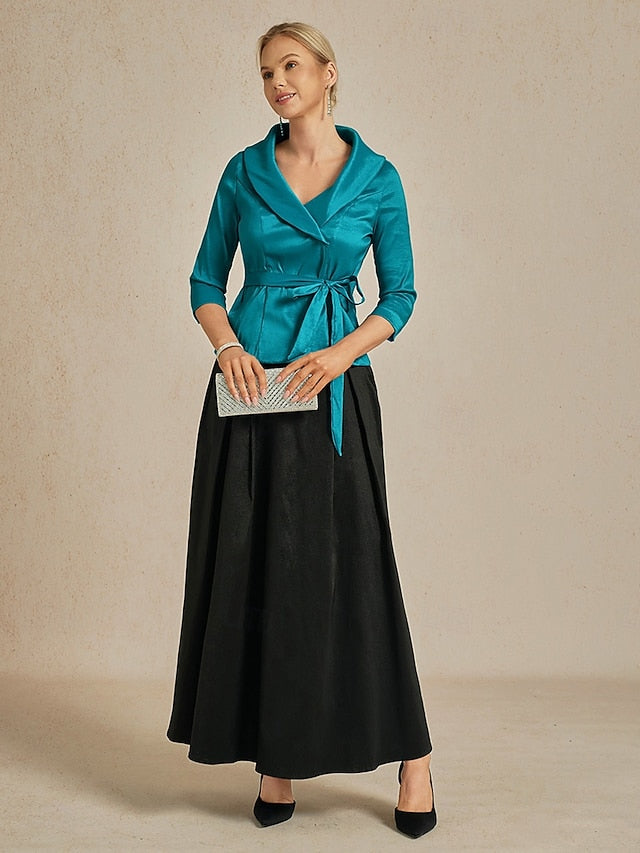 Women's Blouse Evening Tops Tie Front Elegant Metallic
