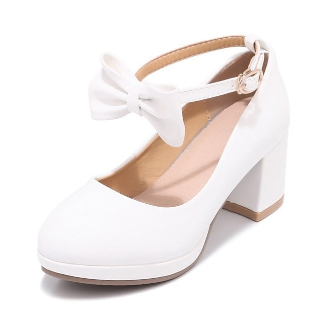 Perfect Bow - Girls' Mary Jane Weddings for Shoes White