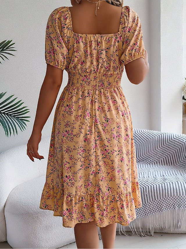 Women's Midi Dress A Line Dress Milkmaid Dress Midi Dress