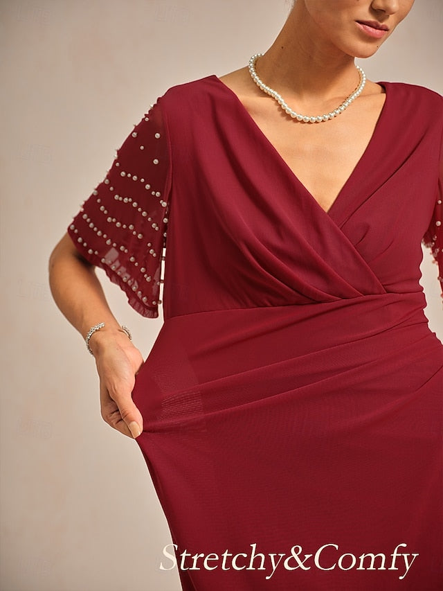 Women's Maxi Dress Sheath Dress Elegant Solid Color Short