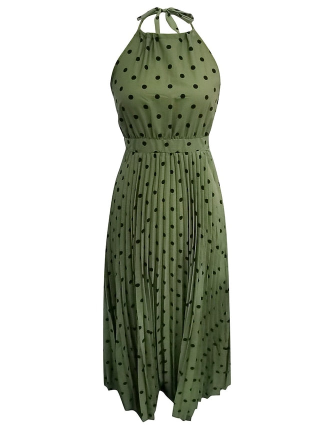 Women's Casual Dress Swing Dress Polka Dot Dress Long