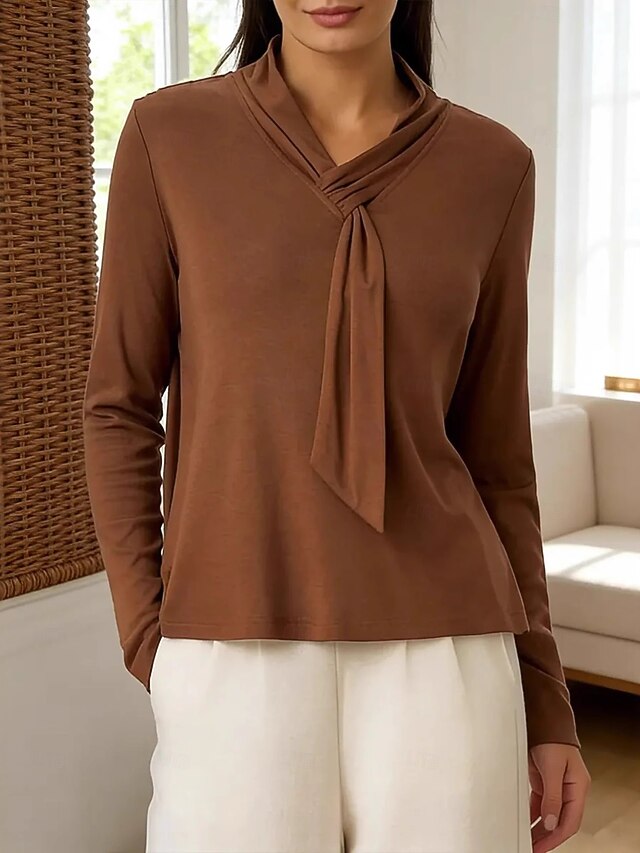 Women's Tunic T Shirt Solid Color Elegant Stylish Basic