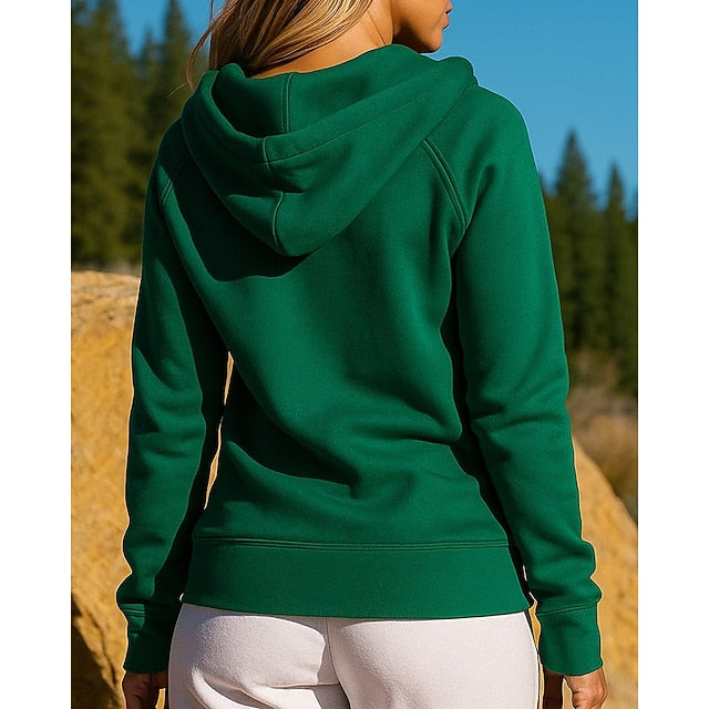Women's Outdoor Jacket Hooded Sweatshirt Long Sleeve Top