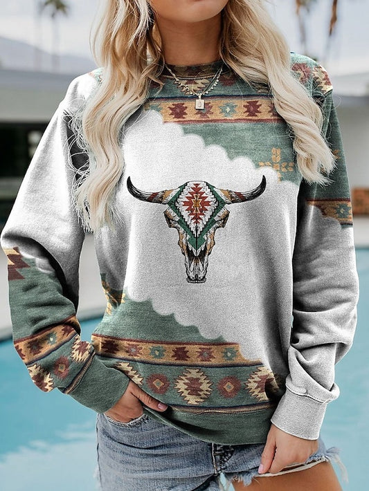 Women's Sweatshirt Pullover Geometric Aztecs Street Casual