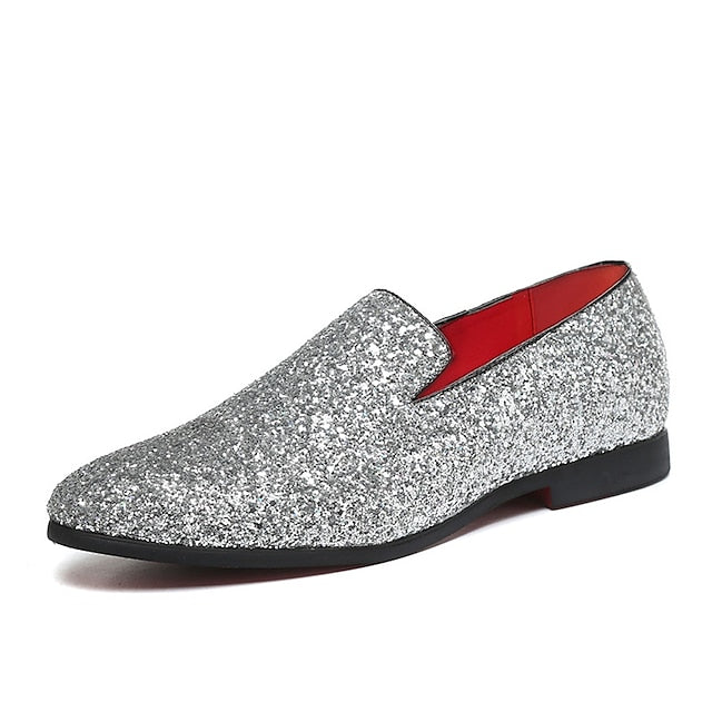 Slip-On Silver Men's and Glitter Loafers Design with