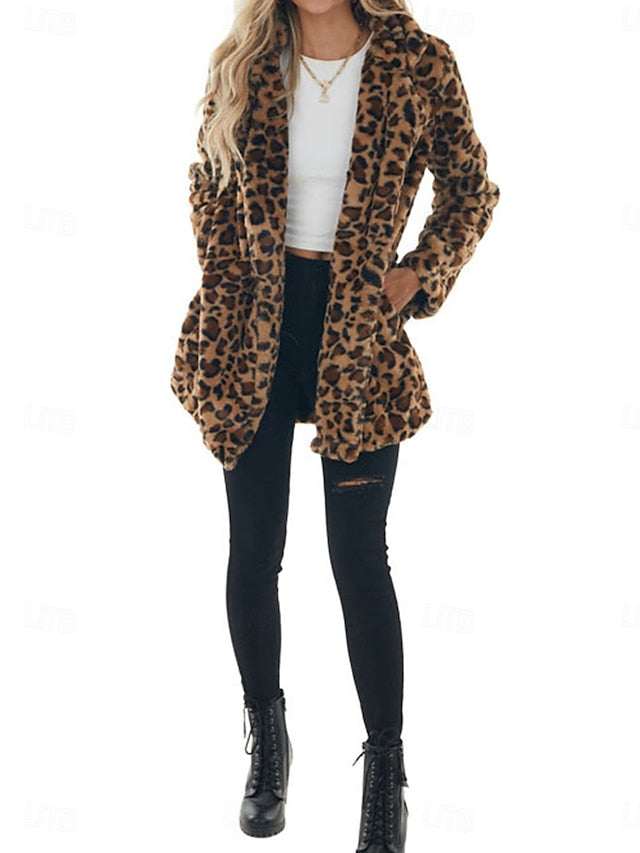 Patchwork Women's with Warm Winter Breathable Pockets Coat