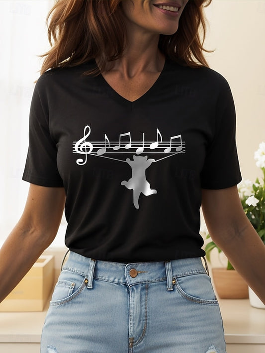 Women's Blouse Print Graphic Cat Letter Vintage Stylish