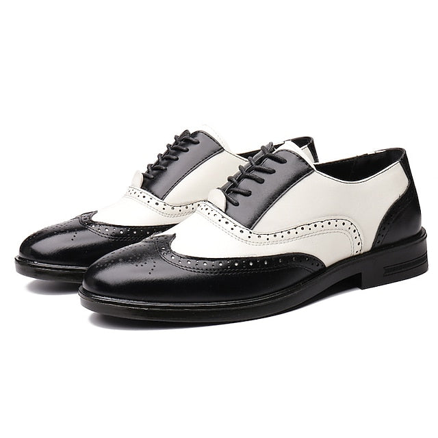 and Burgundy Shoes Wingtip Men's Oxford White Brogue