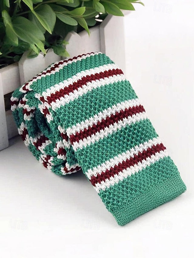 Neck Tie Stylish Woven Stripe - Christmas Men's Knit