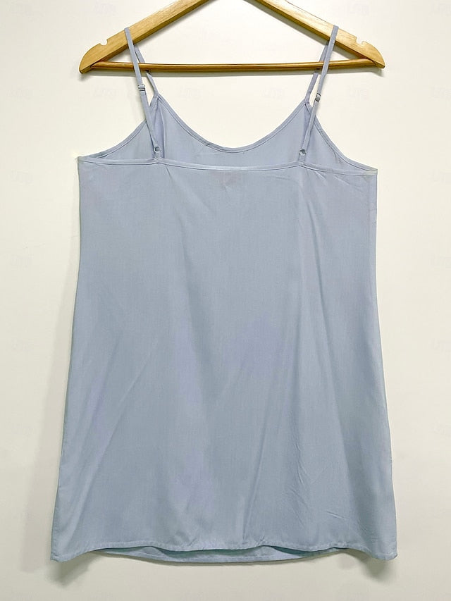 Viscose Adjustable Straps Cami Dress Vacation