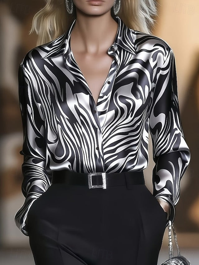 Women's Shirt Graphic Geometric Vintage Stylish Modern Long