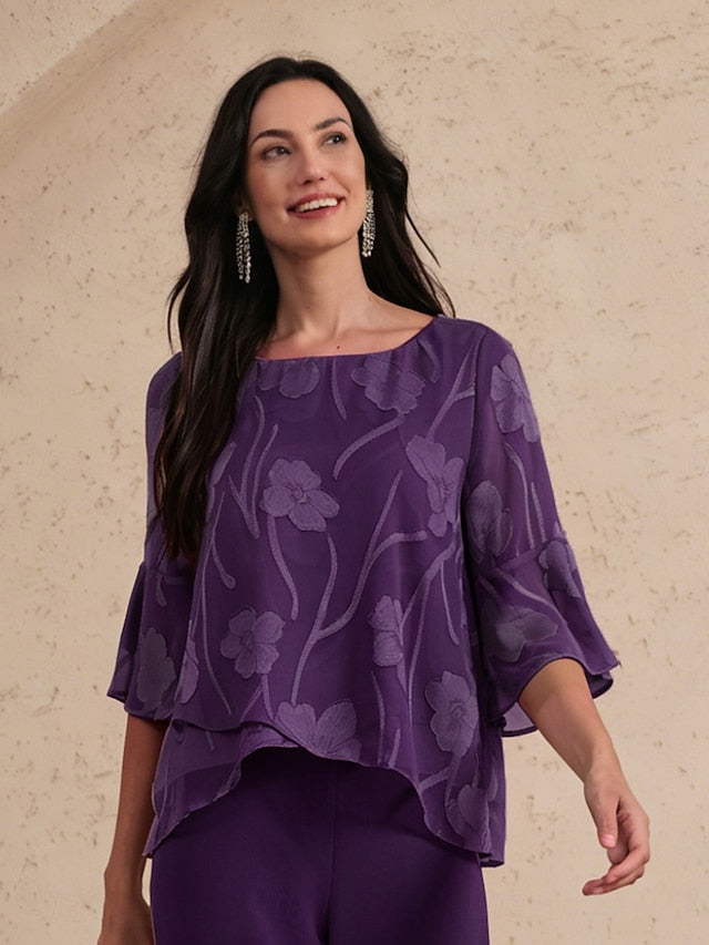 Women's Lace Shirt Blouse Dressy Tops Chiffon Tops