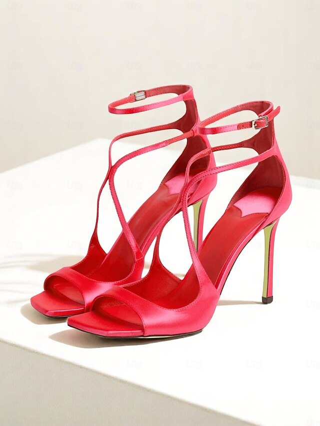 Lavender - Elegant Satin Heels Stiletto Women's Crisscross