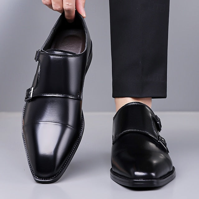 Monk Leather Double – Men's Strap Shoes Elegant