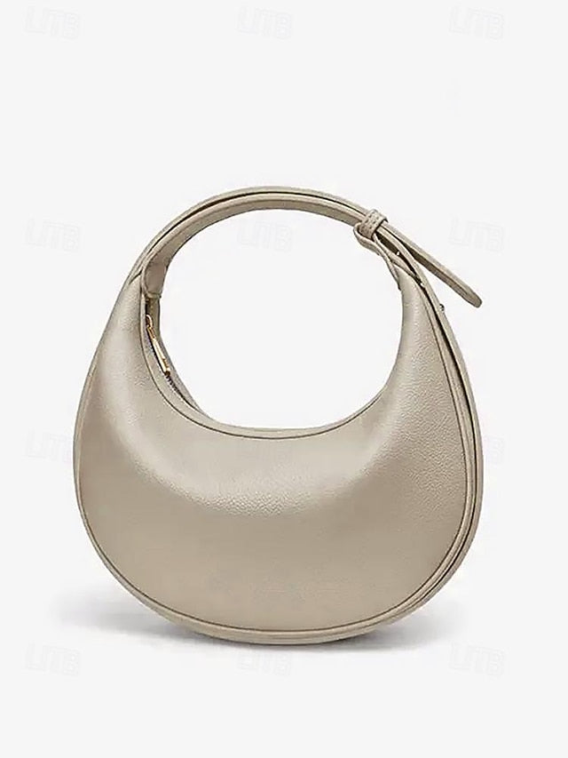 Elegant Women's Shoulder Crescent Bag Stylish - White