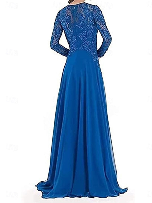 Elegant the Mother Party Floor Crew of Bride Neck Dress A-Line