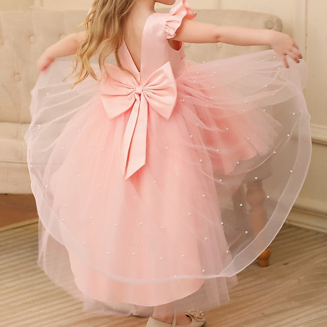 Girls' Kids Color Girl Flower Dress Party Solid