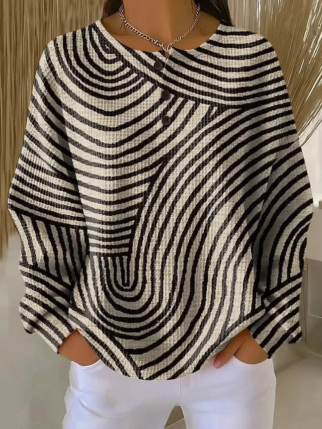 Women's Pullover Sweatshirt Graphic Geometric Elegant