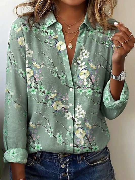 Easter Women's Shirt Linen Like Breathable Lightweight