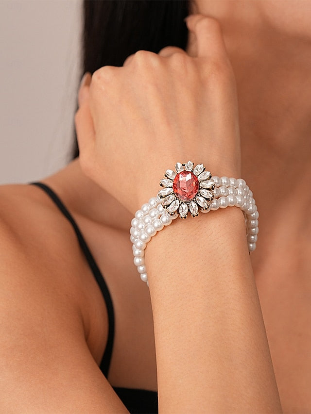 Women's Set Pearl Jewelry Earrings with