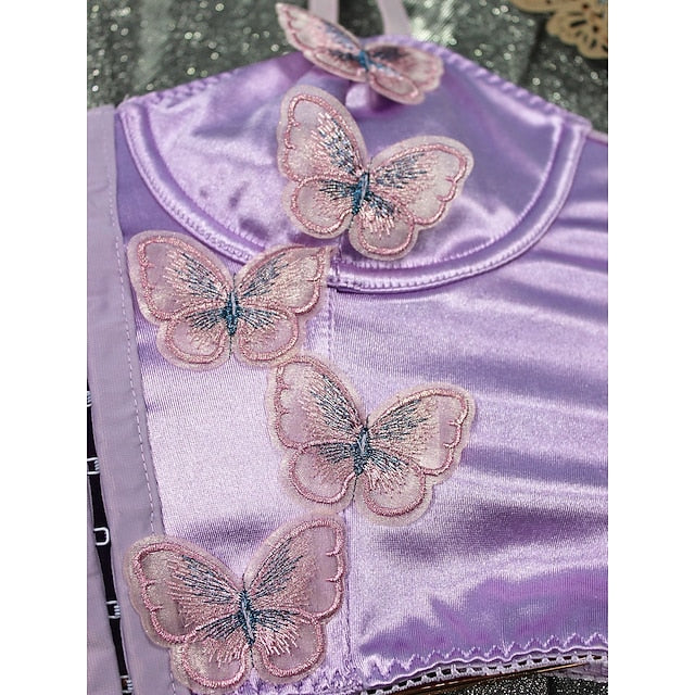 Slim Fit Corset Crop Top Bustier Butterfly Fancy Dress